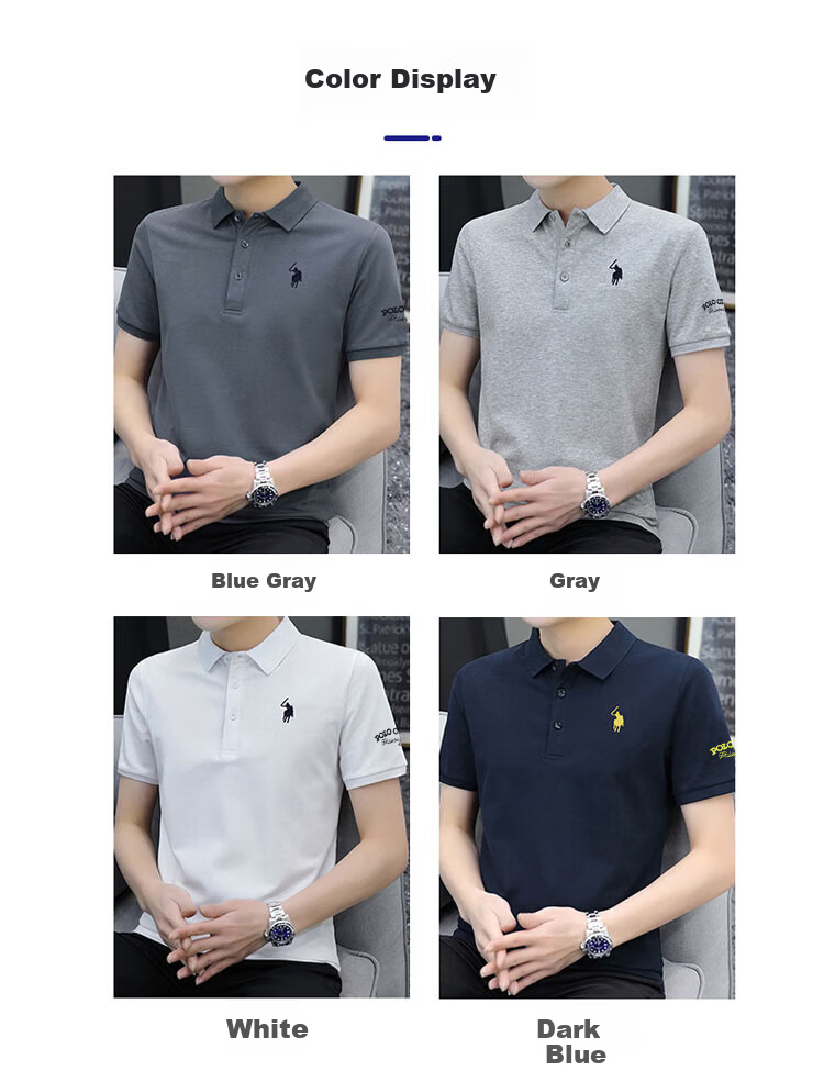 ROMON Men's Polo Shirt 2026 Upgraded New Thin Pure Cotton Short Sleeve T-Shirt Business Embroidered Dark Gray L 3