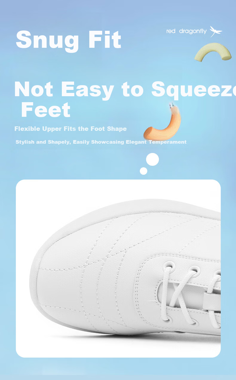 Red Dragonfly Women's Casual Shoes Fleece Warm INS Trendy Sports White Shoes Korean Version C0TTN06002M 7