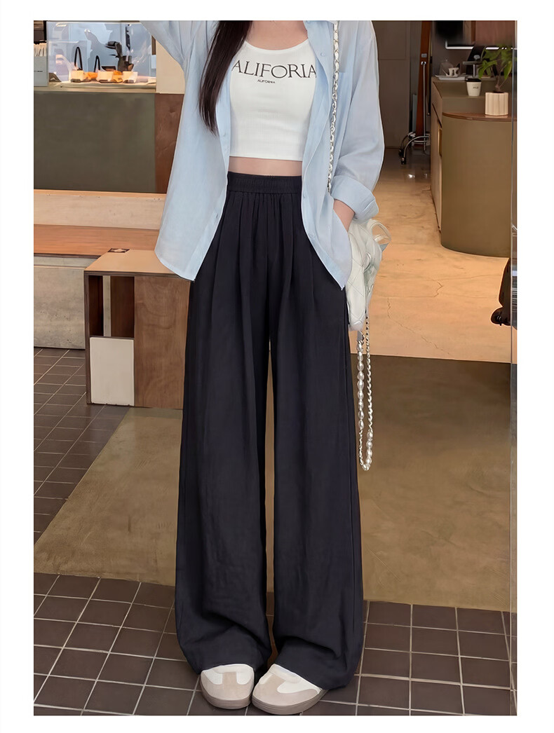 Langsha Naifu Women's Summer 2026 New High-Waist Draped Loose Thin Casual Wide-Leg Yamamoto Pants 18