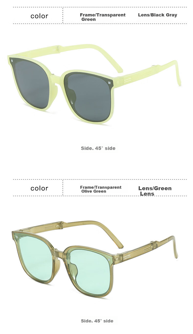 Panda Sasha Kids Folding Black Frame Gray Lens Sunglasses UV Protection Boys Girls Sun Glasses Back to School 5