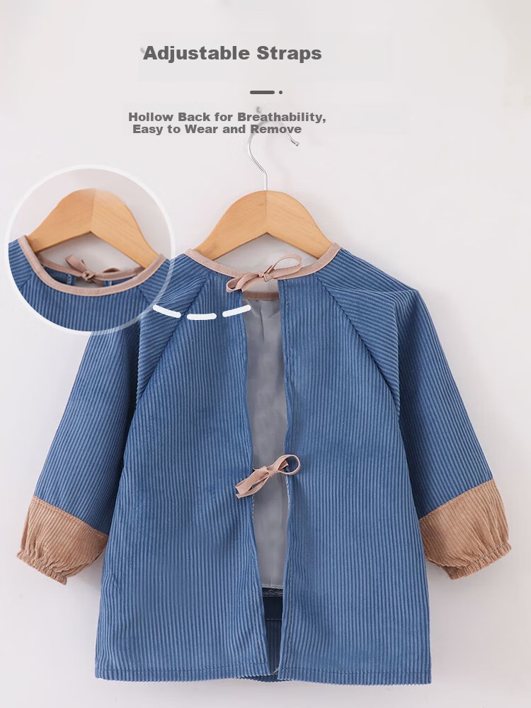 9i9 Baby Eating Bib Apron Long Sleeve Toddler Art Smock Waterproof Reversible Kids Splash-Proof Shirt A410 7