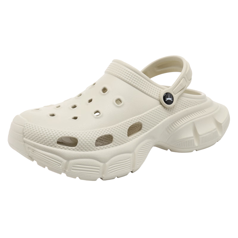 Red Dragonfly Men's Hollow-out Sandals Thick-soled Height-increasing Outdoor Non-slip Beach Shoes EXT26162 Beige Size 43-44