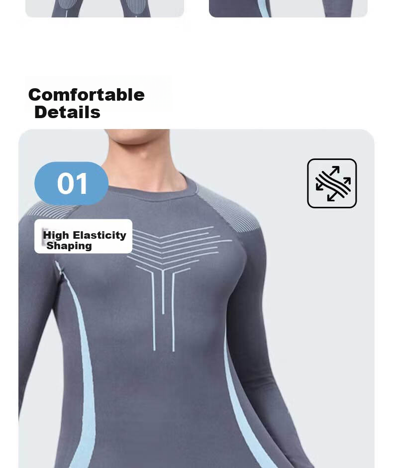 LangSha Ski Quick-Dry Thermal Underwear Men Marathon Running Set Outdoor Sports Skiing Mountaineering Compression Quick-Dry Underwear 10