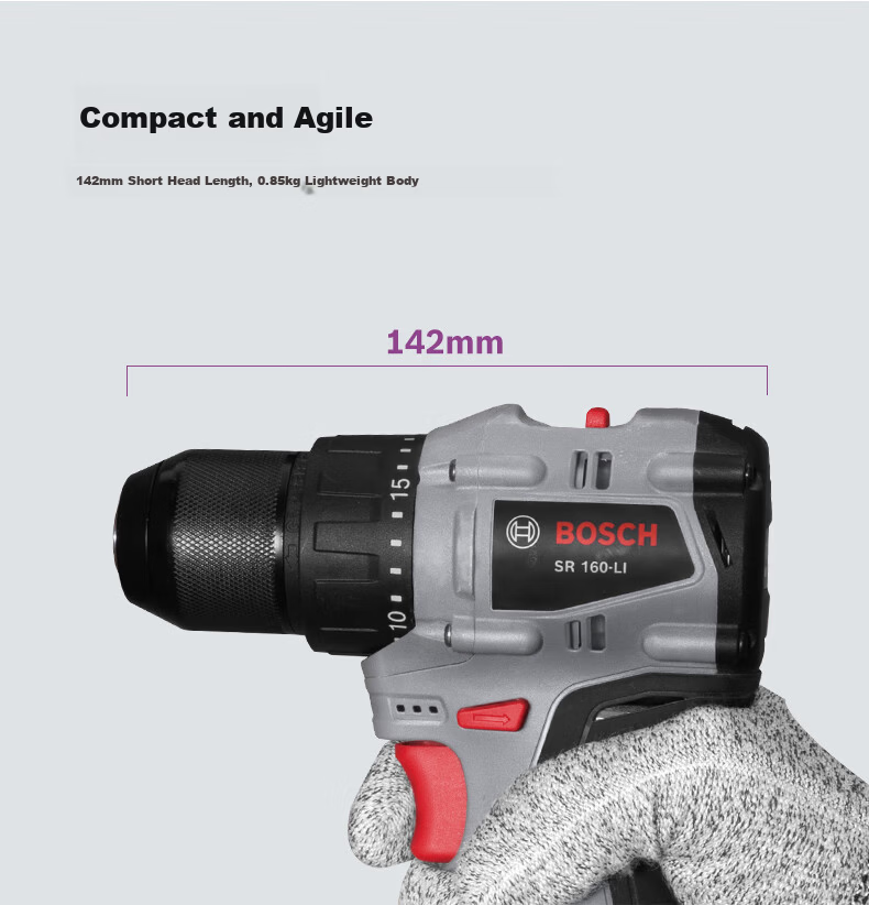 BOSCH 16V Cordless Electric Screwdriver Drill 55Nm High Torque SR160 with Two Batteries and Charger for Home Use 9