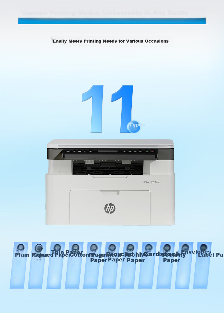 HP 111nw Laser Printer Wireless Black and White Multifunction Copy Scan Low Cost Home Use Student Homework Wired Connection (Upgraded 1136w Version) One Year Service 11