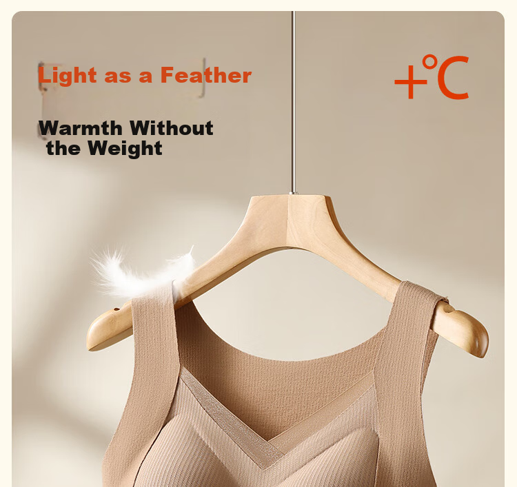 MiiOW Women's Thermal Underwear, Casual Versatile Base Layer, Autumn Thin Wool Silk Thermal Vest, Warm Undershirt 7