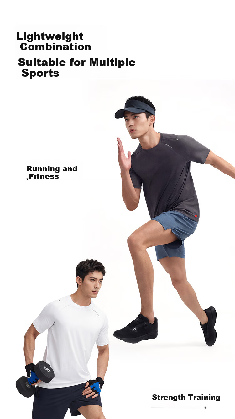 JD Jingzao New Sports T-Shirt Quick-Dry Summer Outdoor Running Fitness Training Short Sleeve Men Glacier Blue 2XL 14