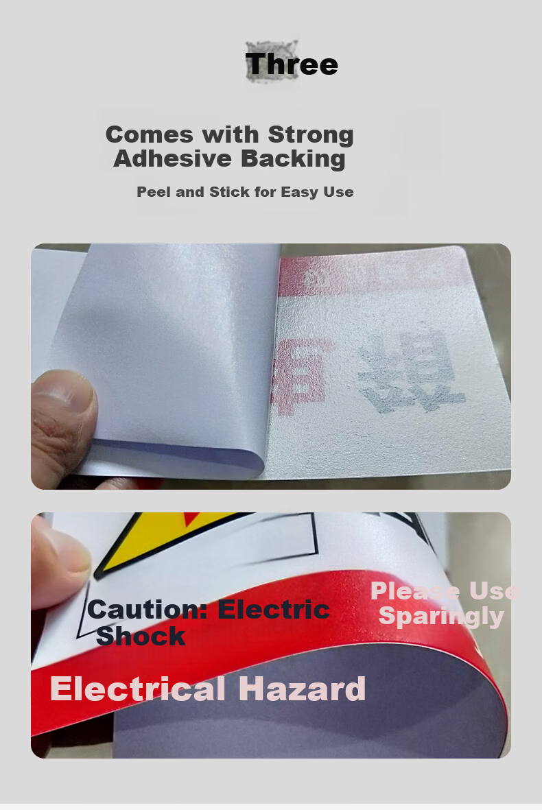 Yijuzhangning PVC Caution Electric Shock Safety Sign Sticker, Hazard Warning Label, 10 Pieces, 5*10cm 4