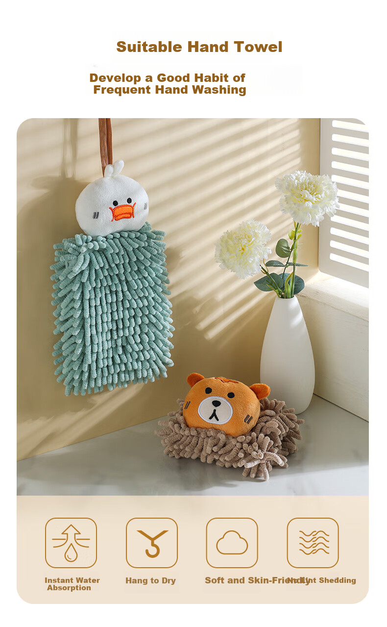 Grace Pure Cotton Towel, 34*34cm*4 Pieces, Kitchen Hand Towel, Baby Face Wipe, Sweat-Absorbing Small Towel 2