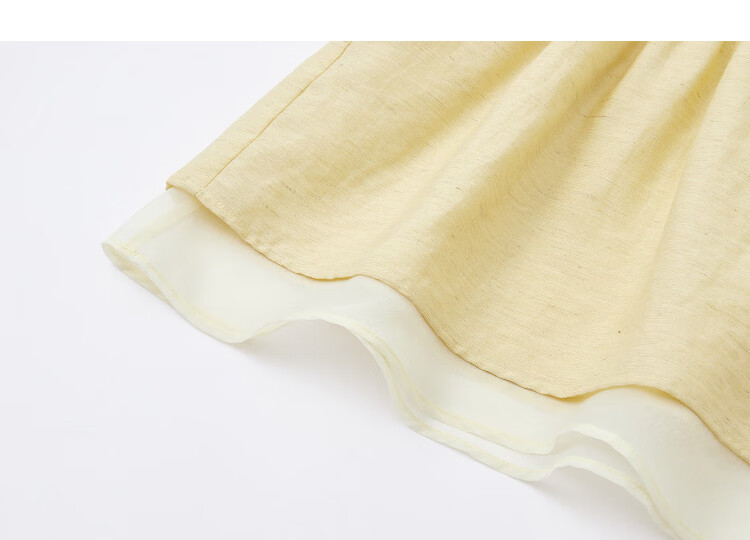 Demana [With Linen] Summer National Style New Chinese Round Neck Asymmetric Double-Layer Spliced A-Line Slimming Shirt for Women Premium Feel 17