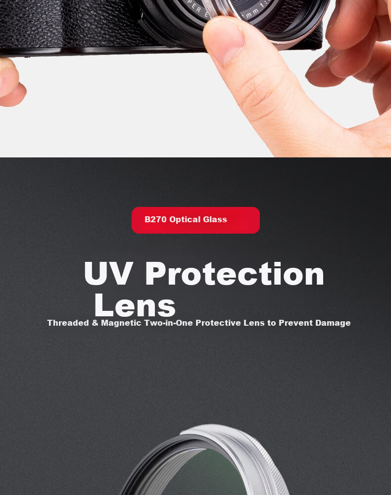 Kase UV Filter for Fujifilm X100V X100F X100Vi Digital Camera Series MC Multi-Coated UV Lens Silver 2
