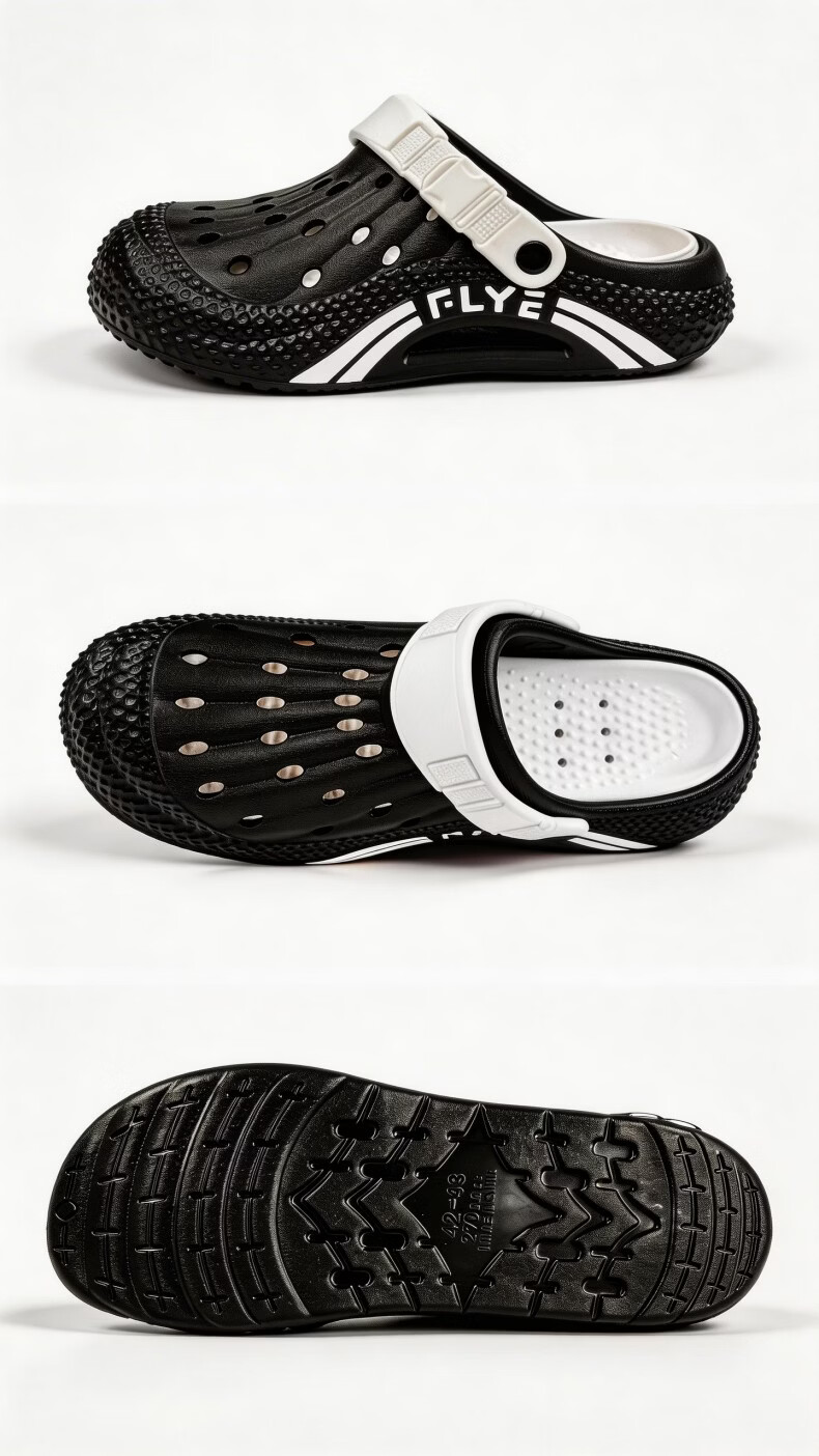 HIPANDA Men's Hole Shoes Non-Slip Soft EVA Sole Outdoor Driving Beach Breathable Thick Sole Cushioned Toe Slippers 9