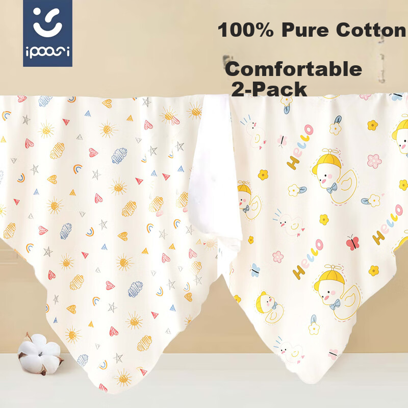Ipoosi Baby Cotton Swaddle Blanket Wrap Sleep Sack Anti Startle Newborn Essentials 2-Pack