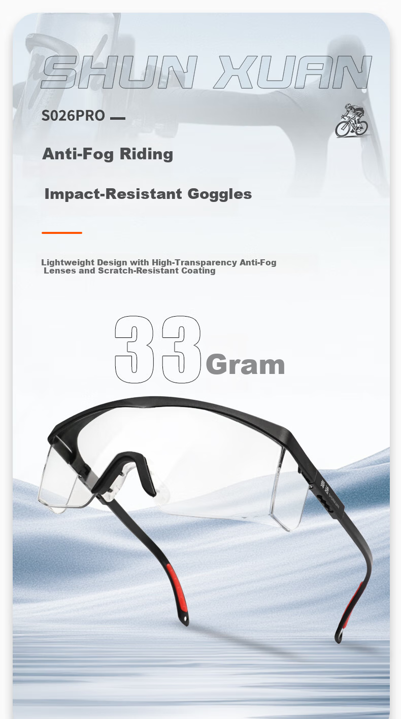 Shunxuan Fashion Cycling Goggles for Men And Women, Transparent Dust-Proof Windproof Anti-Fog Protective Eyewear for Bicycles And Electric Bikes 2