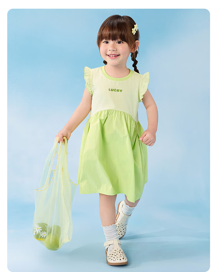 Balabala【balaOne】Kids Princess Dress Girls 2026 Summer Cute Bear 26