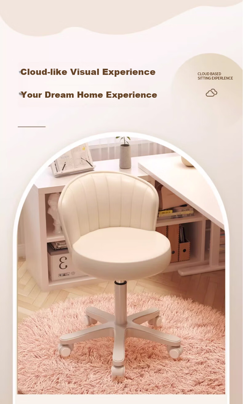 Jingcai Adjustable Bar Stool Swivel Chair Study Chair Bedroom Vanity Chair Beauty Stool Bar Stool JBY10 Beige 2