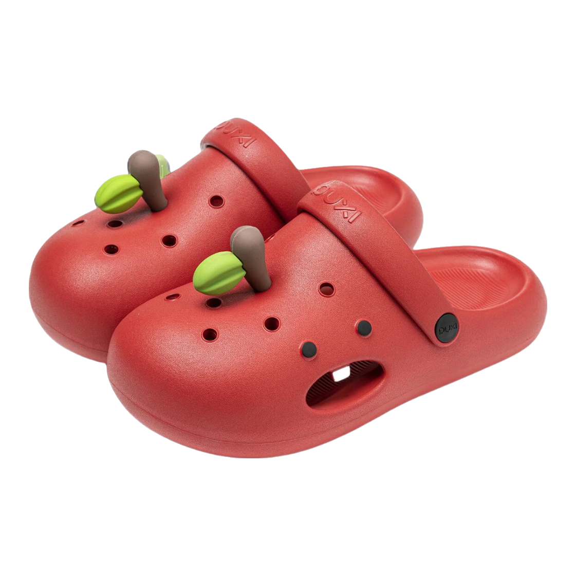 Puxi 2026 New Thick-Soled Hollow-Out Summer Casual Beach Open-Toe Slippers for Women Apple Red Size 35-36