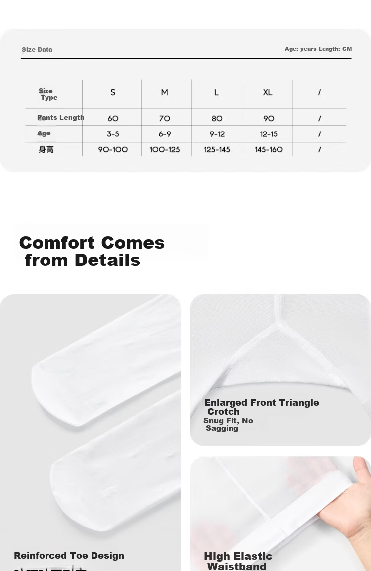 Langsha Children's Summer Thin White Anti-Mosquito Dance Tights Baby Leggings Spring Autumn Ultra-Thin Girls Pantyhose 15