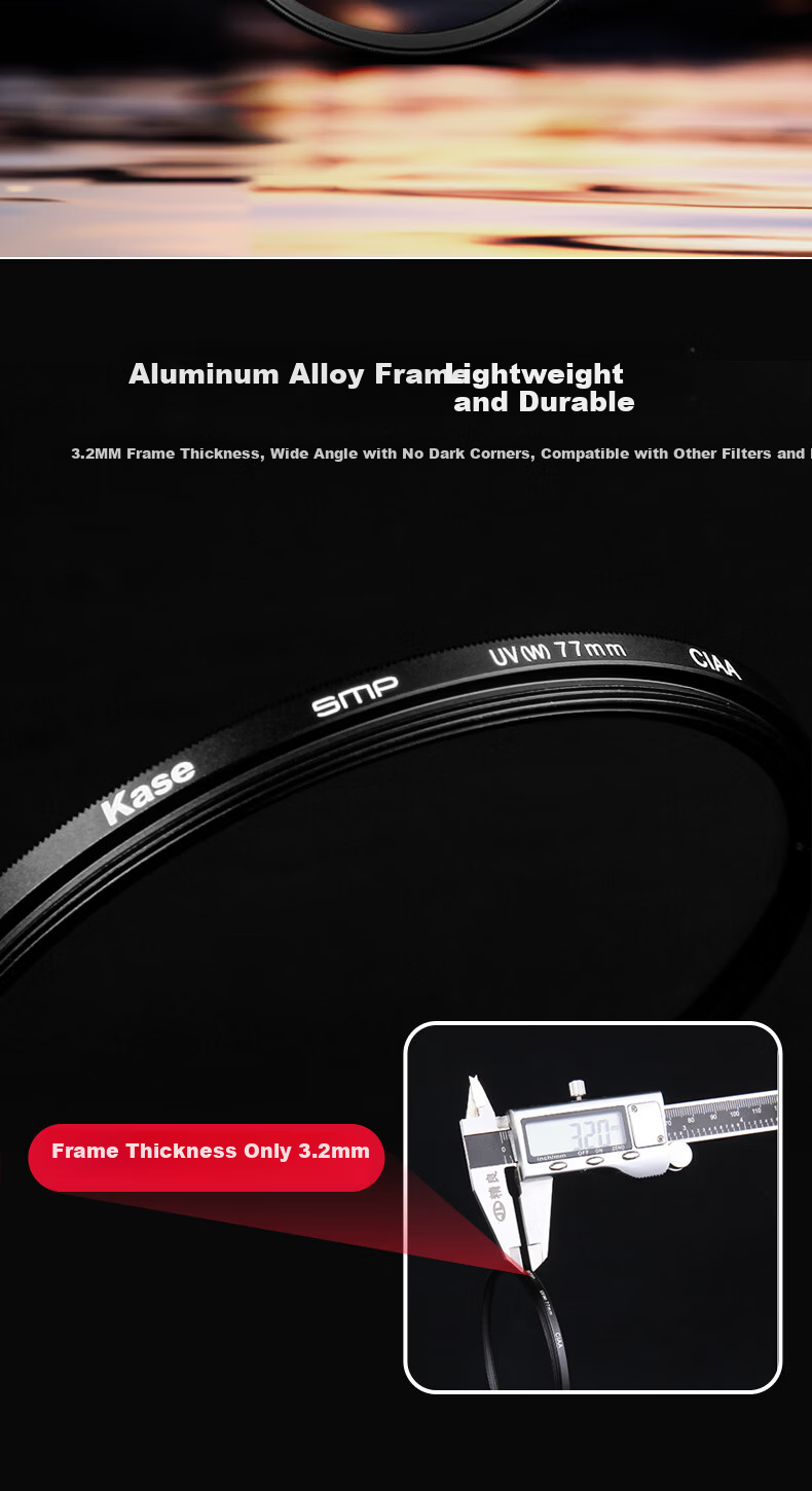 Kase UV Filter 2nd Generation 43mm UV Lens Filter Protective Multi-Coated High-Transparency Lightweight Frame UV Filter 4