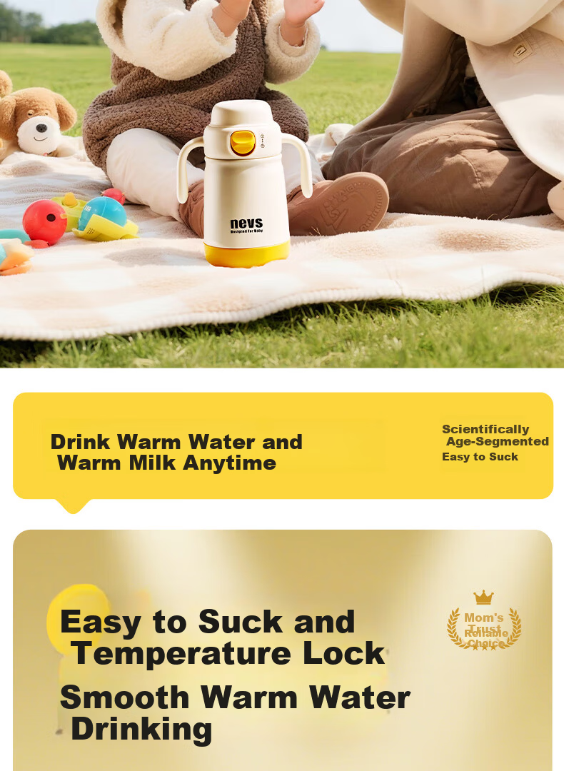 NEVS Kids Insulated Water Bottle Elementary School Direct Drinking Large Capacity Straw Cup 316 Stainless Steel Kindergarten Water Cup 500ml 2