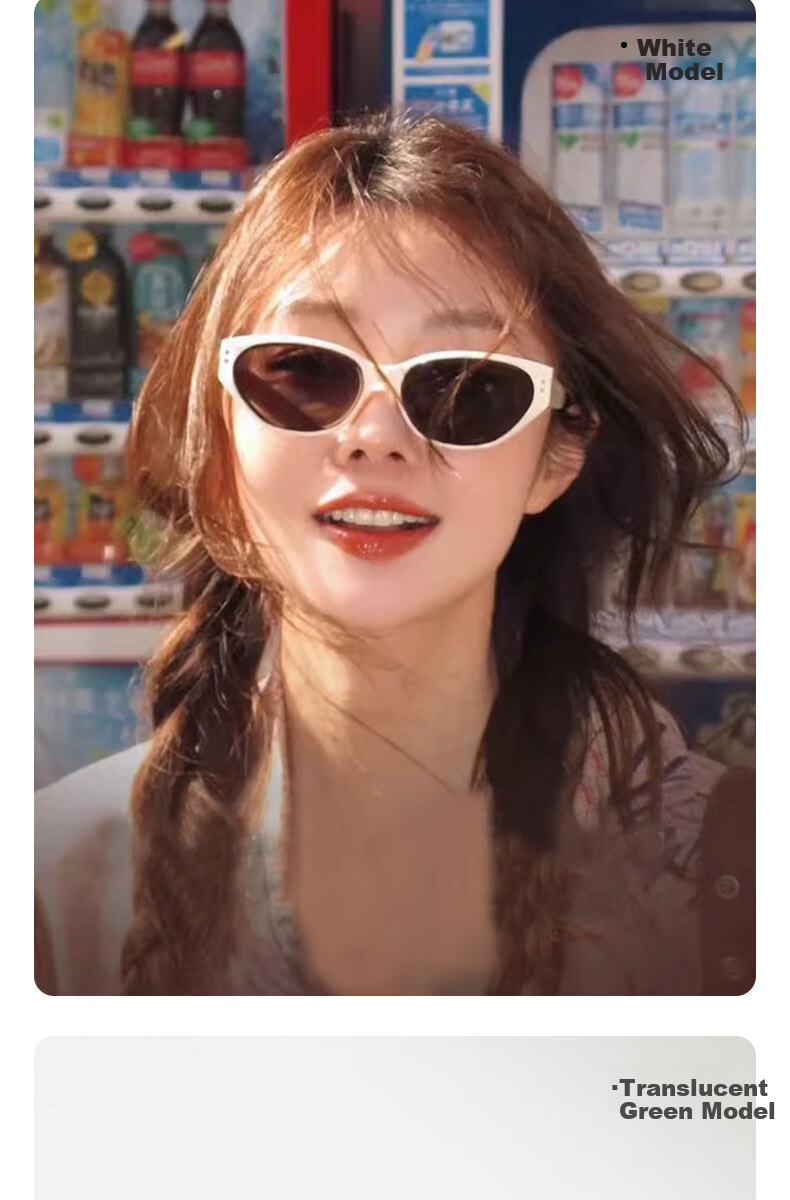 Kousu Cat Eye Sunglasses for Women 2026 New High-End Polarized UV Protection Square-Round Face Slimming Sunglasses 3