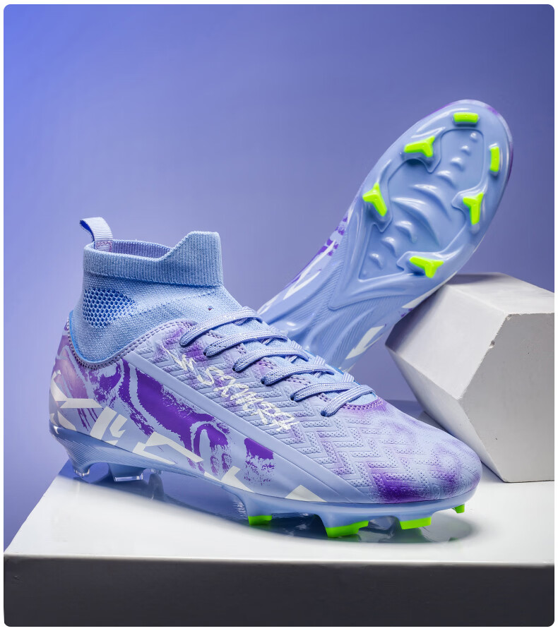 Shuangxing Men's FG Soccer Shoes Long Studs Adult Youth Kids Professional Training Cleats White Size 37 26