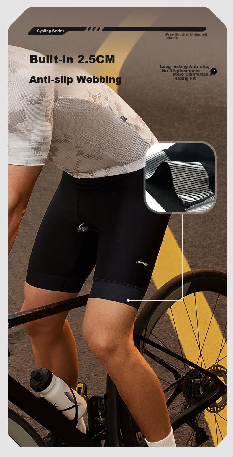 Li-Ning Men's Summer Cycling Shorts Road Bike High Elastic Antibacterial Sponge Pad Breathable 2026 New Cycling Apparel 8