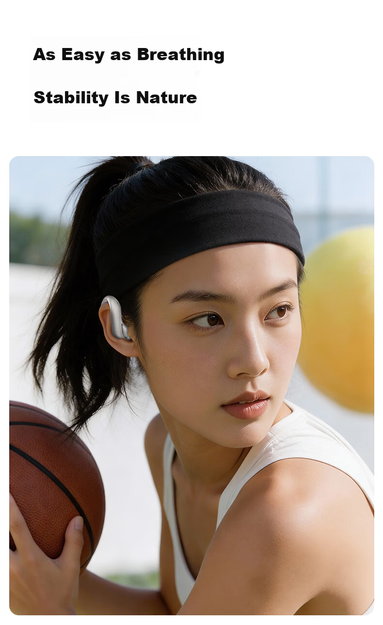 HP Open Ear S Sports Bluetooth Earphones Ear-Hook Running Waterproof Bone Conduction Long Battery Life Bluetooth 6.0 Gaming Music Android Apple Universal Night Black 3