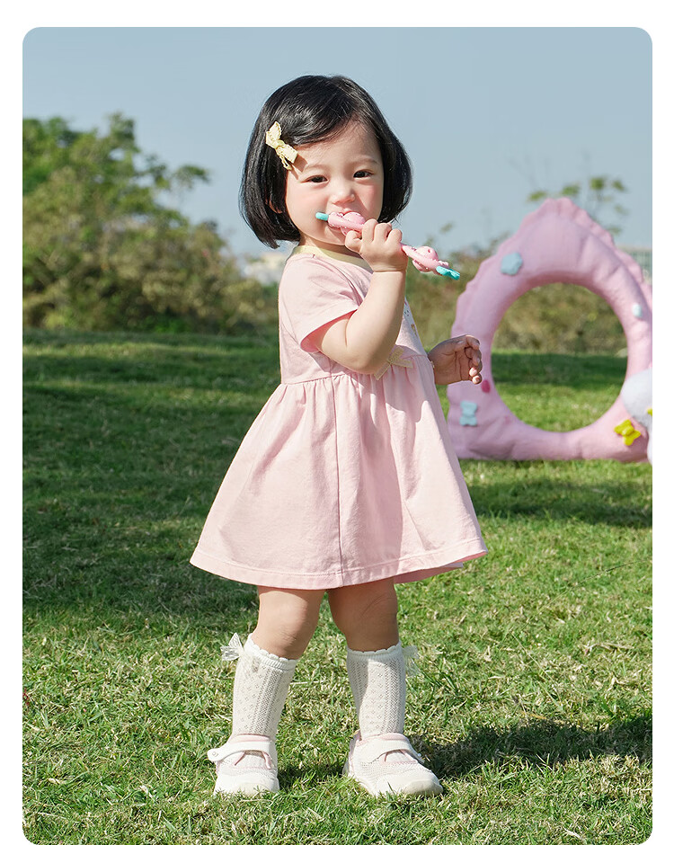Balabala Kids Dress Baby Dress 2026 Summer New Girls Princess Dress Cotton Breathable Cute 32