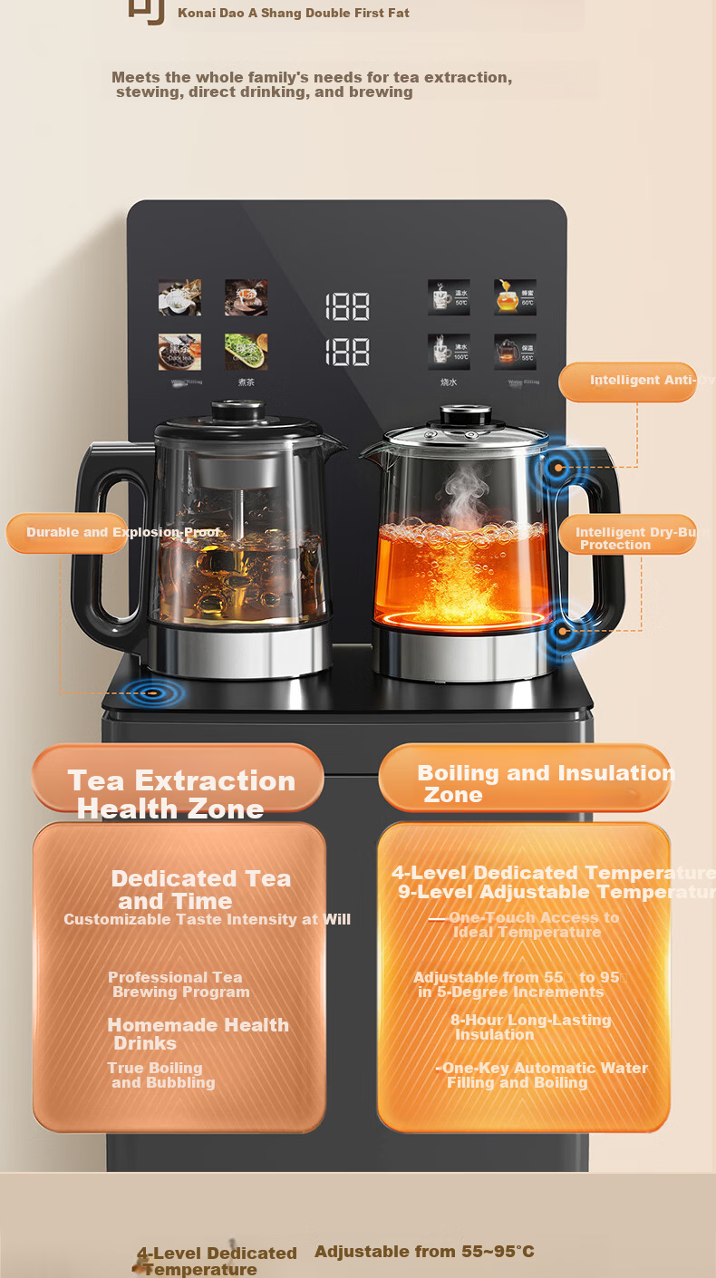 Angel Home Tea Bar Machine High-End Living Room Smart Voice Control Anti-Overflow and Dry-Burn Protection Bottom-Load Water Dispenser Constant Temperature Health Preservation Stewing Kettle Integrated 13