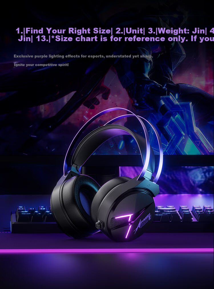 Taidu THS319 Extreme Electric 2.4G Wireless Bluetooth Wired 7.1 Virtual Surround Sound Four-Mode Over-Ear Gaming Headset Black Purple 10