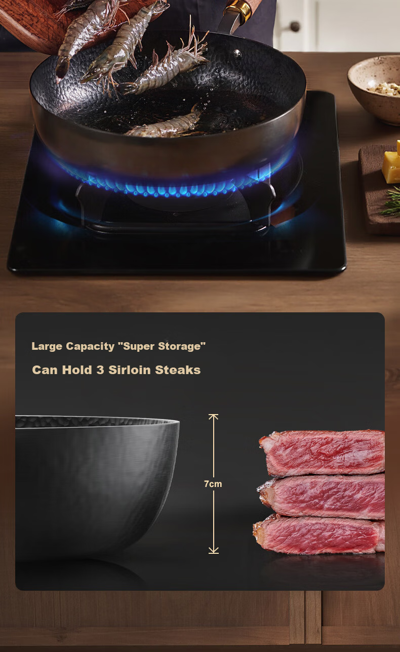 Joyoung 24cm Cast Iron Non-Stick Frying Pan Skillet Steak Breakfast Pan 11