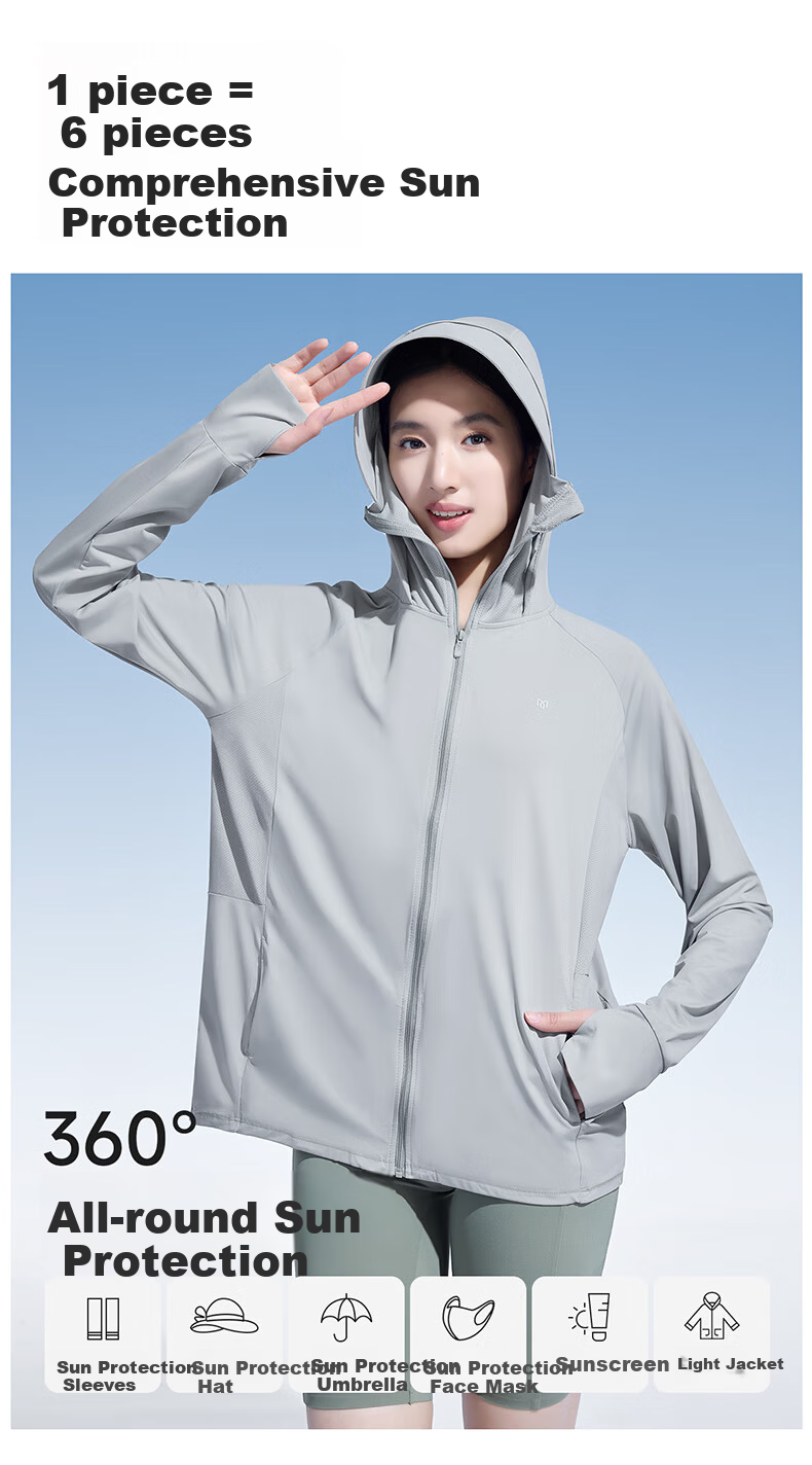 Moxun [Zhao Lusi Same Style] Original Yarn Sunscreen Jacket Women's Ice Silk Cooling UV Protection Summer New Model 12