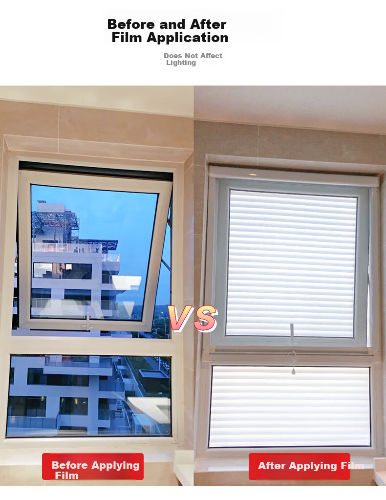 Xinuo Faux Venetian Blinds Glass Sticker Privacy Window Film for Bathroom and Bedroom Anti-Peeping Static Cling 60x300cm 6