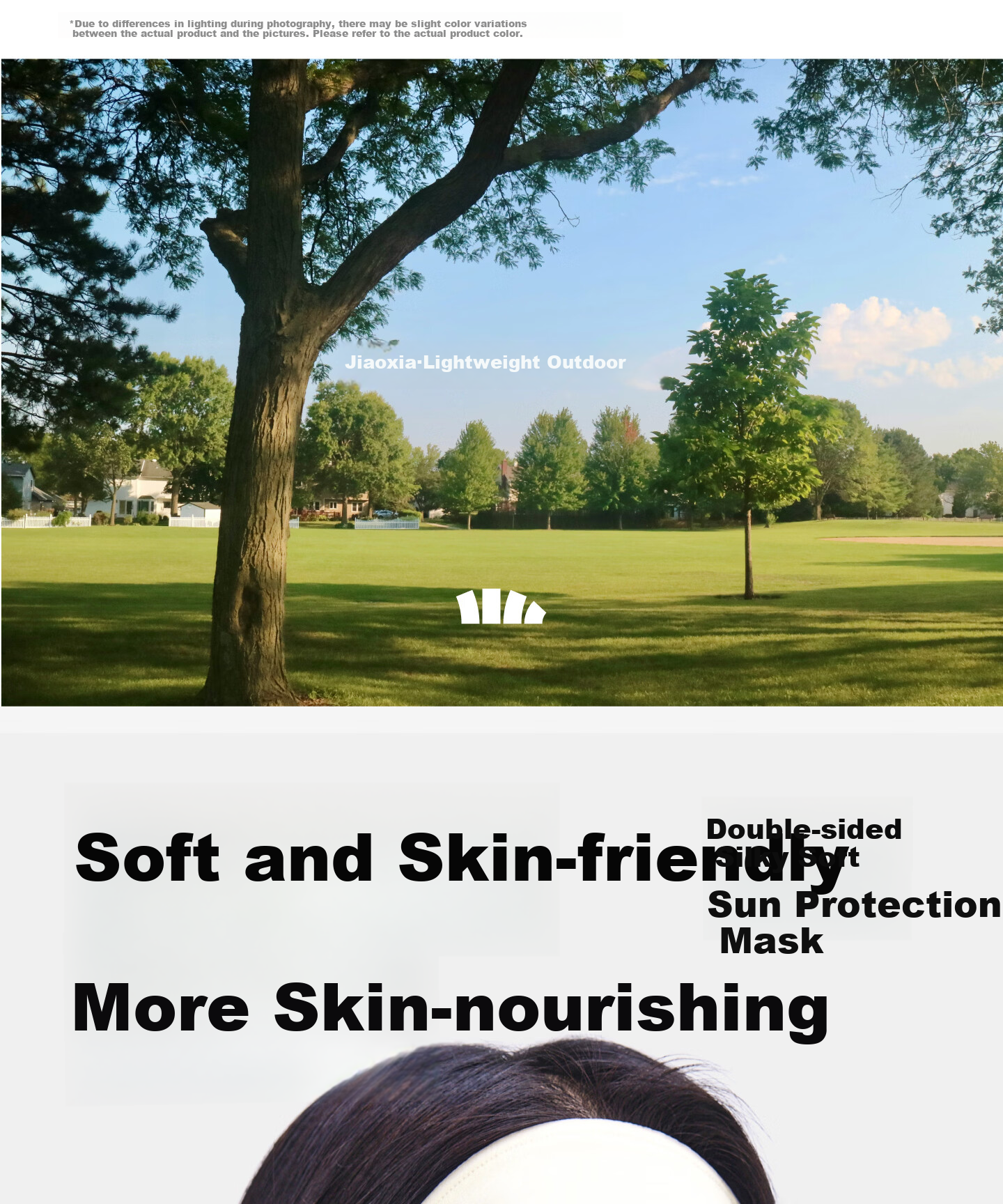 Beneunder Double-Sided Mulberry Silk Sun Protection Face Mask Facekinis Anti-Heat Dryness Cooling Breathable Non-Stuffy 1
