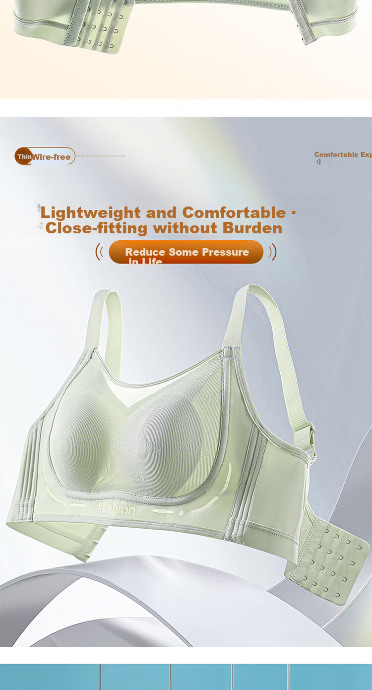 FINSEECH Strapless High Side Coverage Breast Shaping Thin Cup Bra Large Size Breathable Lingerie Mint Green 75BCD 4