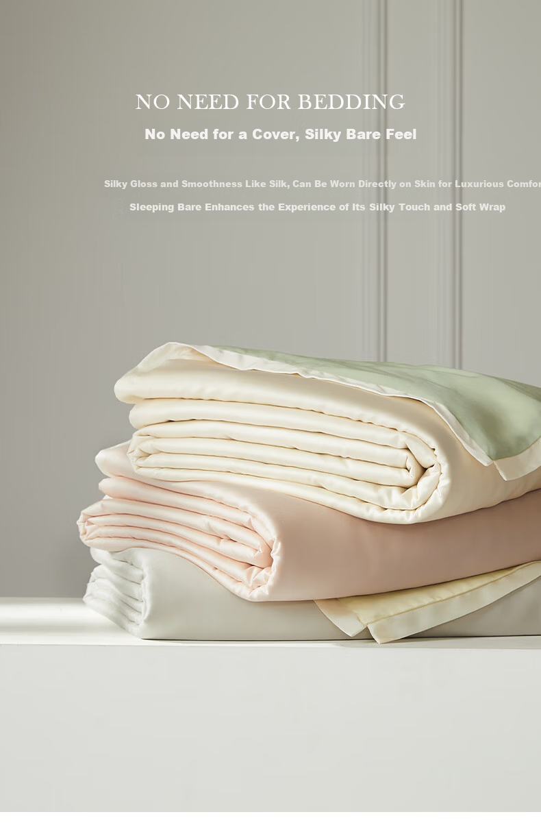 MIDO HOUSE Mingdu Tencel Summer Cooling Quilt Ice Silk Air Conditioning Quilt Machine Washable Naked Sleep Soybean Summer Thin Quilt Jade White 2x2.3m 12