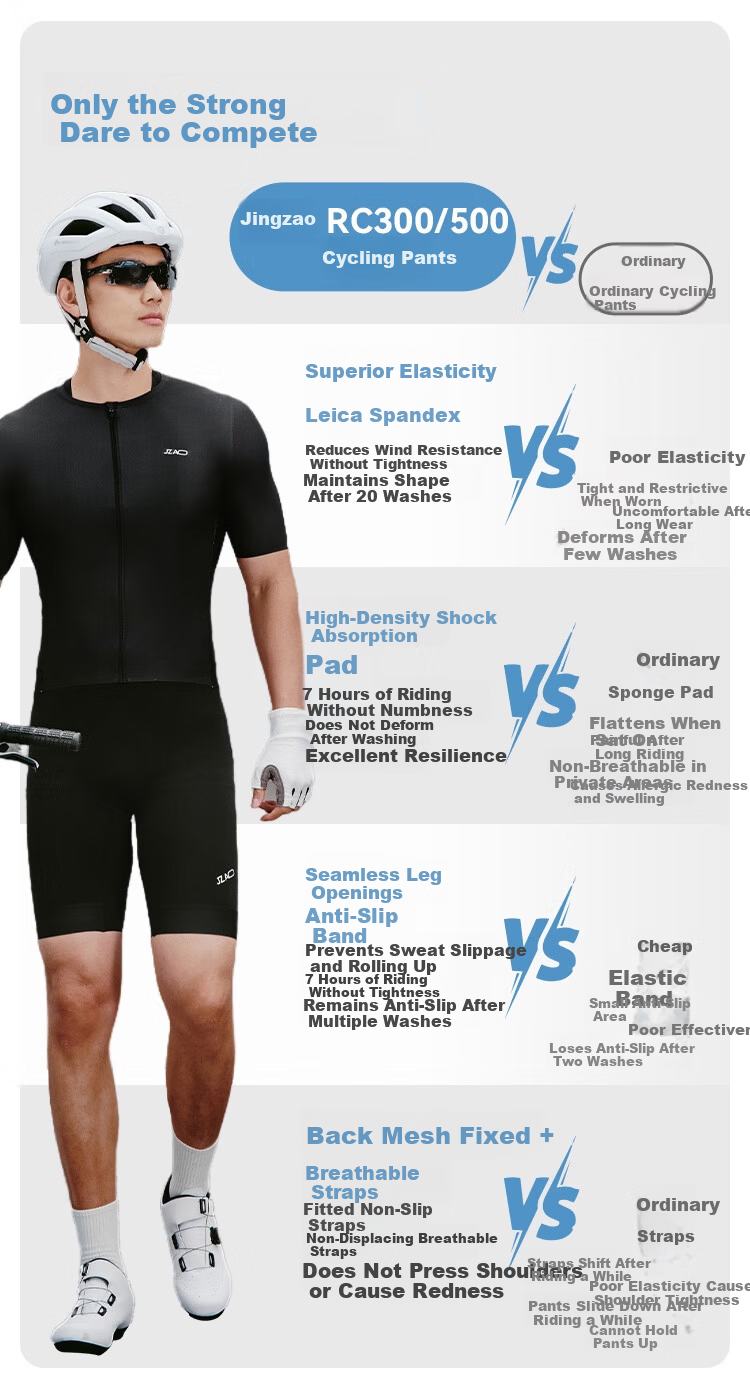 JD Original RC300 Cycling Shorts for Men, Summer Bib Shorts, Road Bike Padded Shorts, Cycling Clothing And Equipment, 3XL 4
