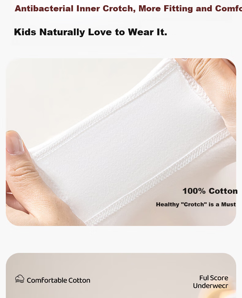 Hodo Kids Girls' Cotton Antibacterial Boxer Briefs Developmental Stage Pink Cute Panda 160 4