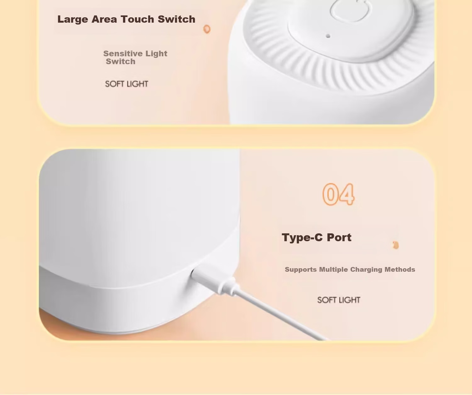 Wanhuo Voice-Controlled Smart Night Light Bedroom Sleep Lamp Bedside Table Lamp Baby Feeding Eye Protection 26
