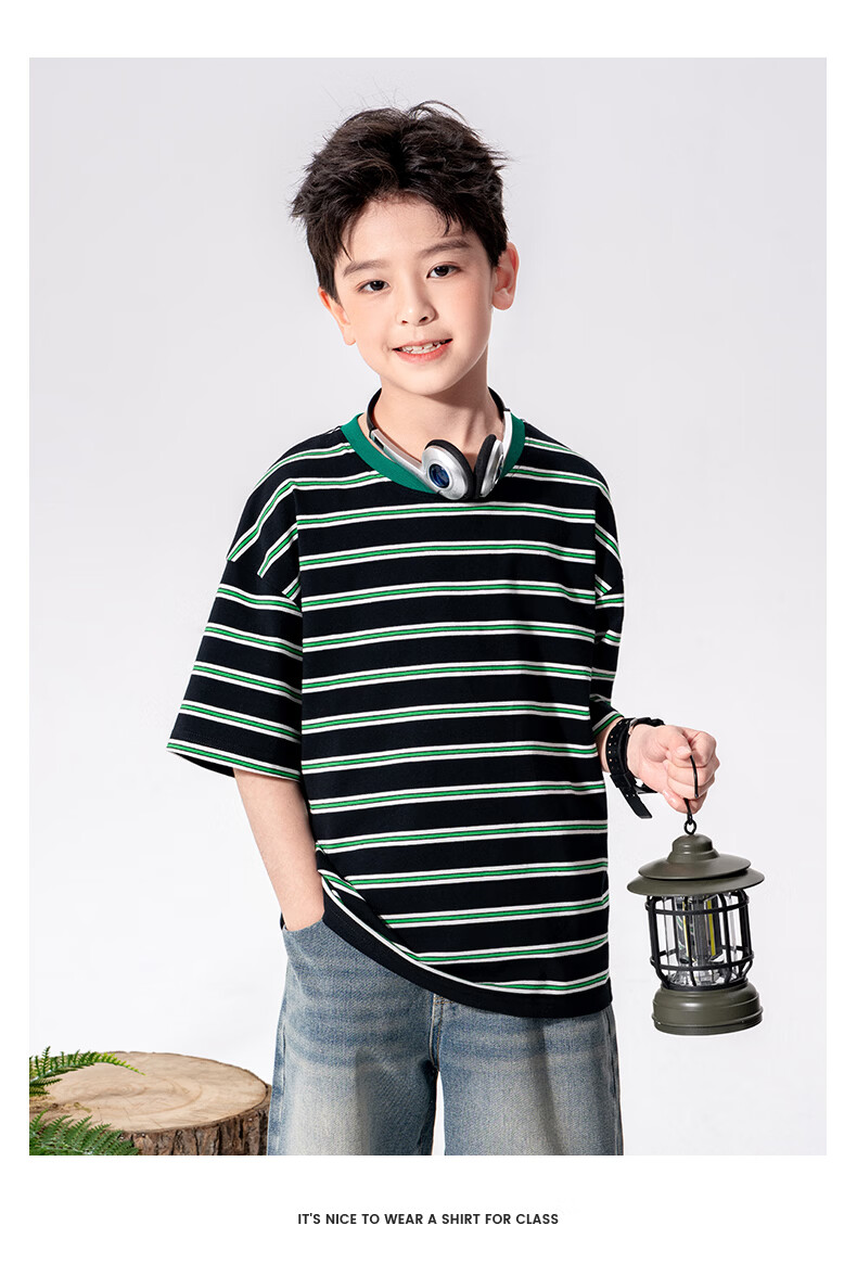 Mark Fairwhale Kids Summer Set Boys Short Sleeve T-Shirt Quick-Dry Shorts Summer Outfit Beige Coffee + Army Green 150 18
