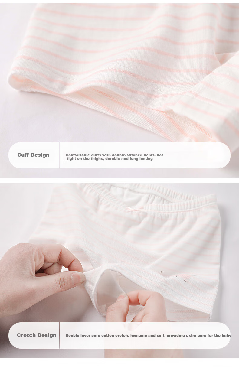 GB Girls' Cotton Antibacterial Boxer Briefs for Children, A-Class Baby Underwear, 3-Pack, Size 10A 12