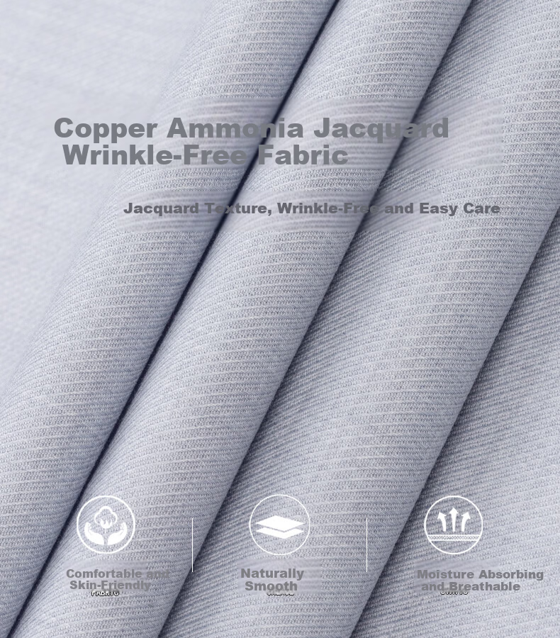 Shanshan [Copper Ammonia Wrinkle-Free] Men's Short Sleeve Summer Casual Business Stretch Cool Shirt Light Gray 40 2