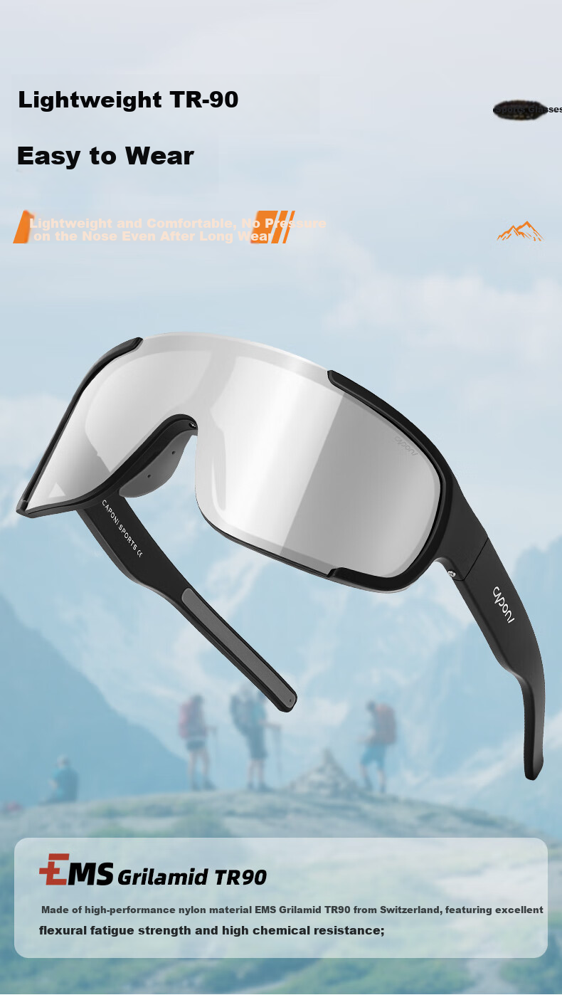 CAPONI Polarized Anti-Fog Windproof Ski Goggles Sunglasses for Men and Women Outdoor Cycling Hiking UV Protection 11