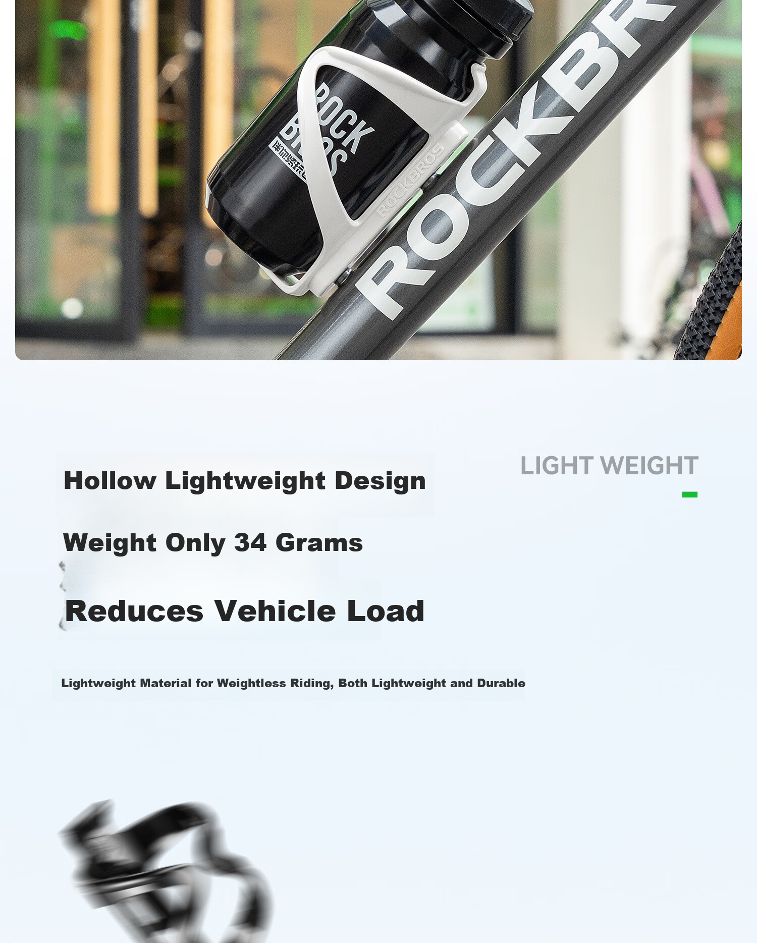 ROCKBROS Bicycle Water Bottle Cage PC Plastic Mountain Road Bike Bottle Holder Cycling Water Bottle Bracket Accessories Black 7