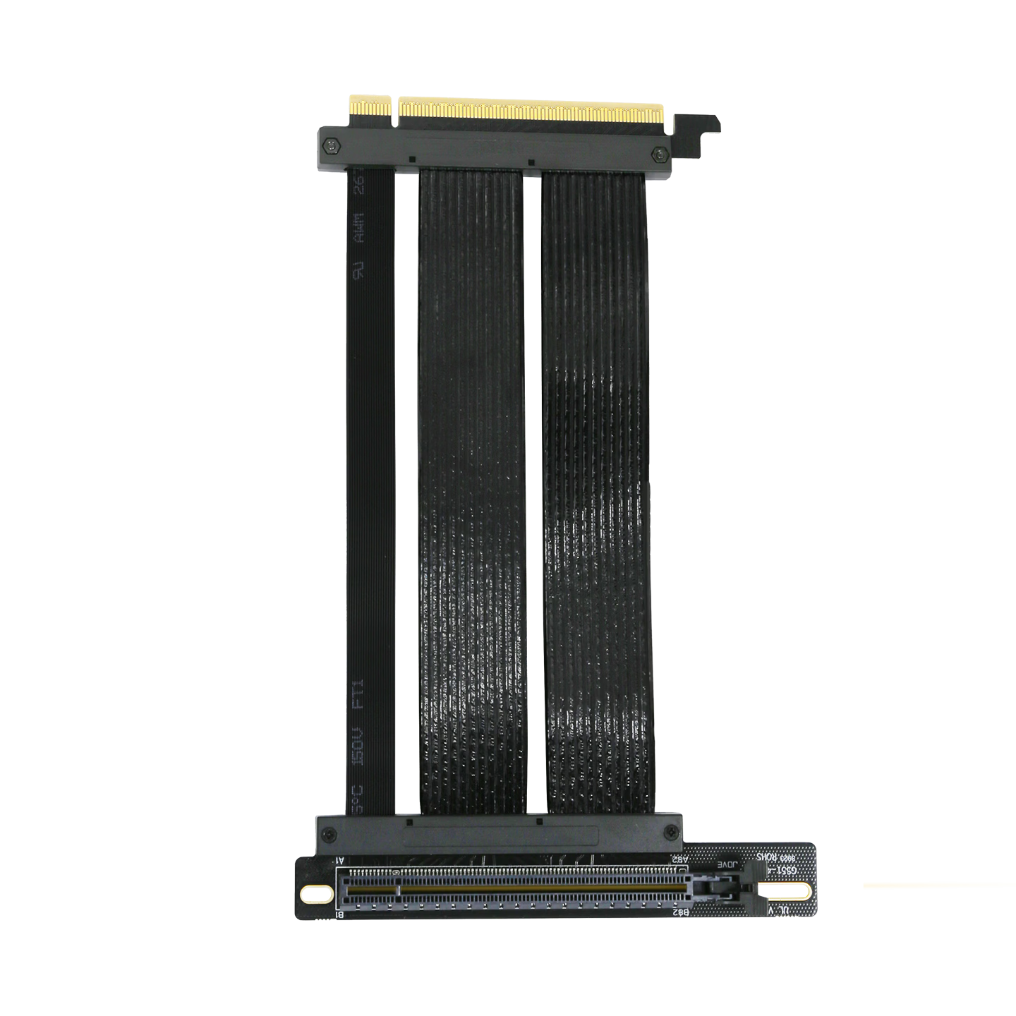 GIGA-MEGA PCIe 4.0 GPU Extension Cable 90-Degree Vertical Mount High-Speed Dual-Layer Flexible Full-Speed Stable Support All Series N/A Cards ATX Case 18cm Black