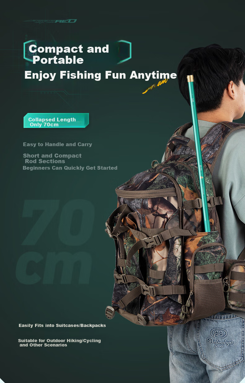 Grsaed Carbon Fiber Fishing Rod Lightweight Hand Rod Leisure Wild Fishing Pole Grsaed Crucian Stream Rod 6.3m 8