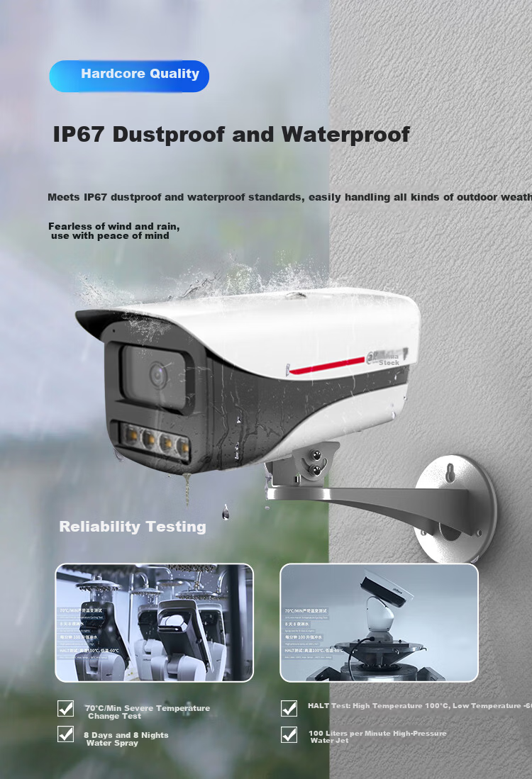 Dahua Outdoor Surveillance Camera 2MP Commercial Full-Color HD Bullet Camera POE Powered Dustproof Waterproof DH-P20A1-A-IL2-6MM 8