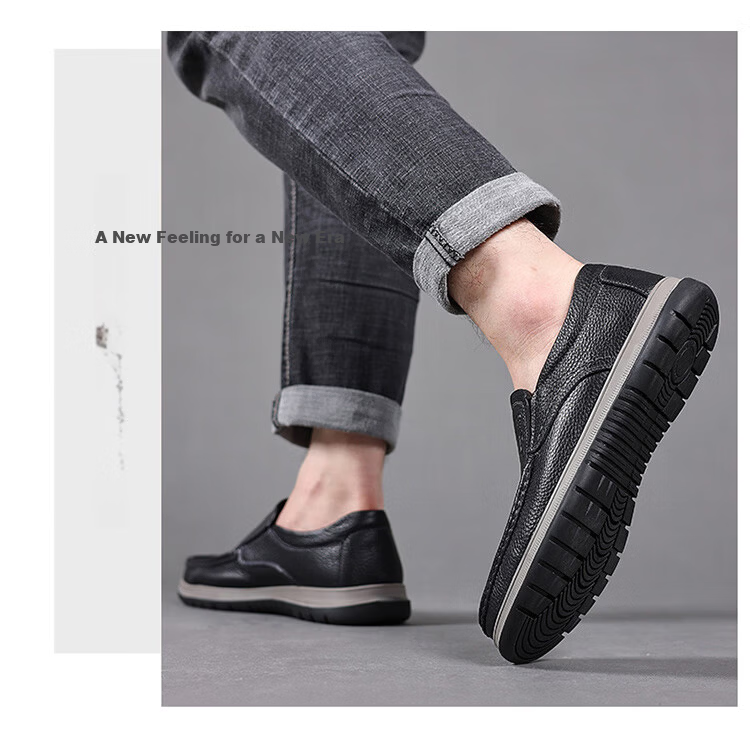 Hengyuanxiang Men's Slip-On Business Casual Driving Loafers JST1351 Black Size 39 12