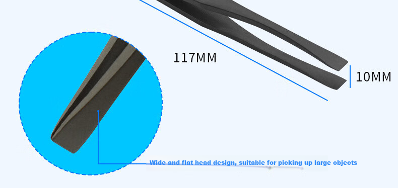Mashifu Anti-Static Plastic Tweezers 8-Piece Set Black Non-Slip Precision Carbon Fiber Tweezers Kit with 8 Sizes 16